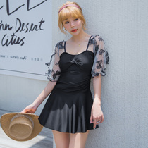 Swimsuit woman thin belly cover conservative student one-piece dress large size fat mm2020 new Korean ins fairy fan