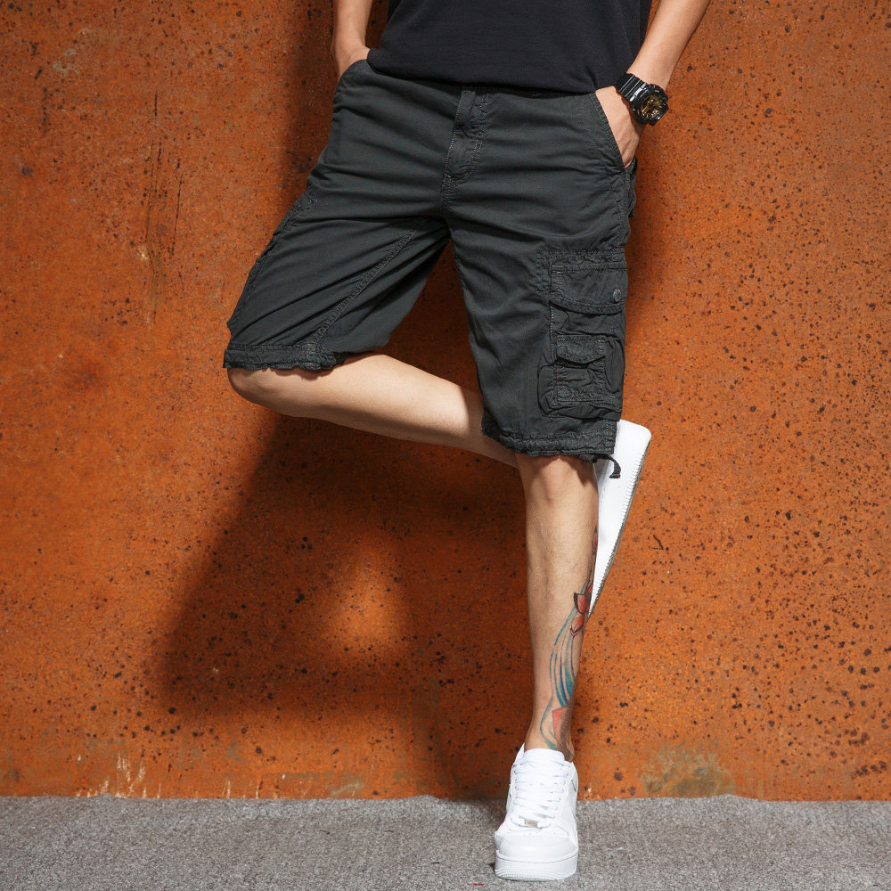 折222网 男装 > 夏天马裤工装短裤男士宽松大码直筒中裤休闲五分裤