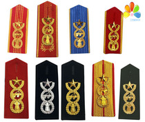 Band epaulette art troupe leader flower shoulder badge performance gong and drum band logo hard shoulder metal ceremonial uniform accessories
