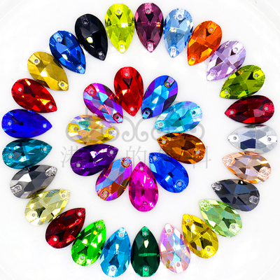 Glass Flash Drill Modern Droplet Hand-sewn Drill Fantasy Color Stereo Drill Face-to-Face Jewelry Shoes Latin Dance