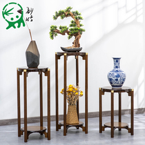 Living-room Chinese-style flower shelf indoor imitation ancient flower table bonsai swaying pieces decorated flower pots shelf sub-single floor type
