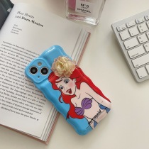 13 mermaid with flower applicable apple 13Promax mobile phone shell iphone12 11 protective sheath shell X XR