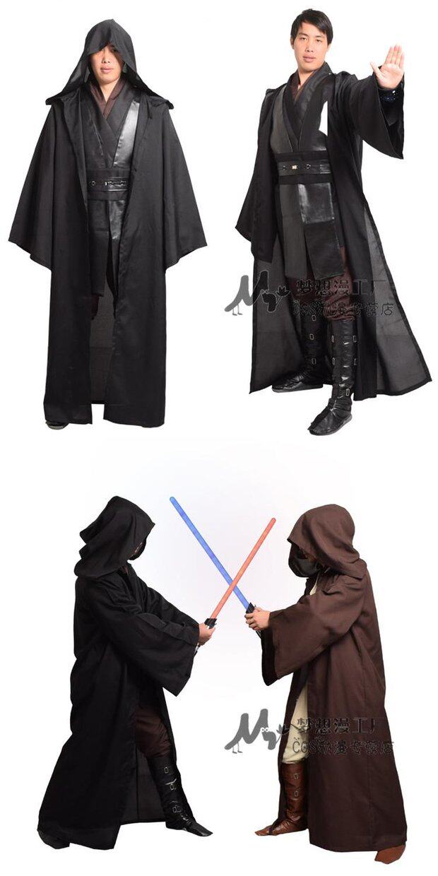 星球大战cosplay服装黑武士天行者安纳金披风激光剑万圣节全套_7折