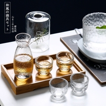 Sakura Court Japanese white wine wine separator Household wine jug Sake jug Creative hammer mesh pattern glass wine bottle single cup