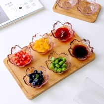Creative cherry blossom flavor dish Sauce dish Glass small plate Household vinegar dish Hot pot dipping dish Japanese seasoning dish Lead-free