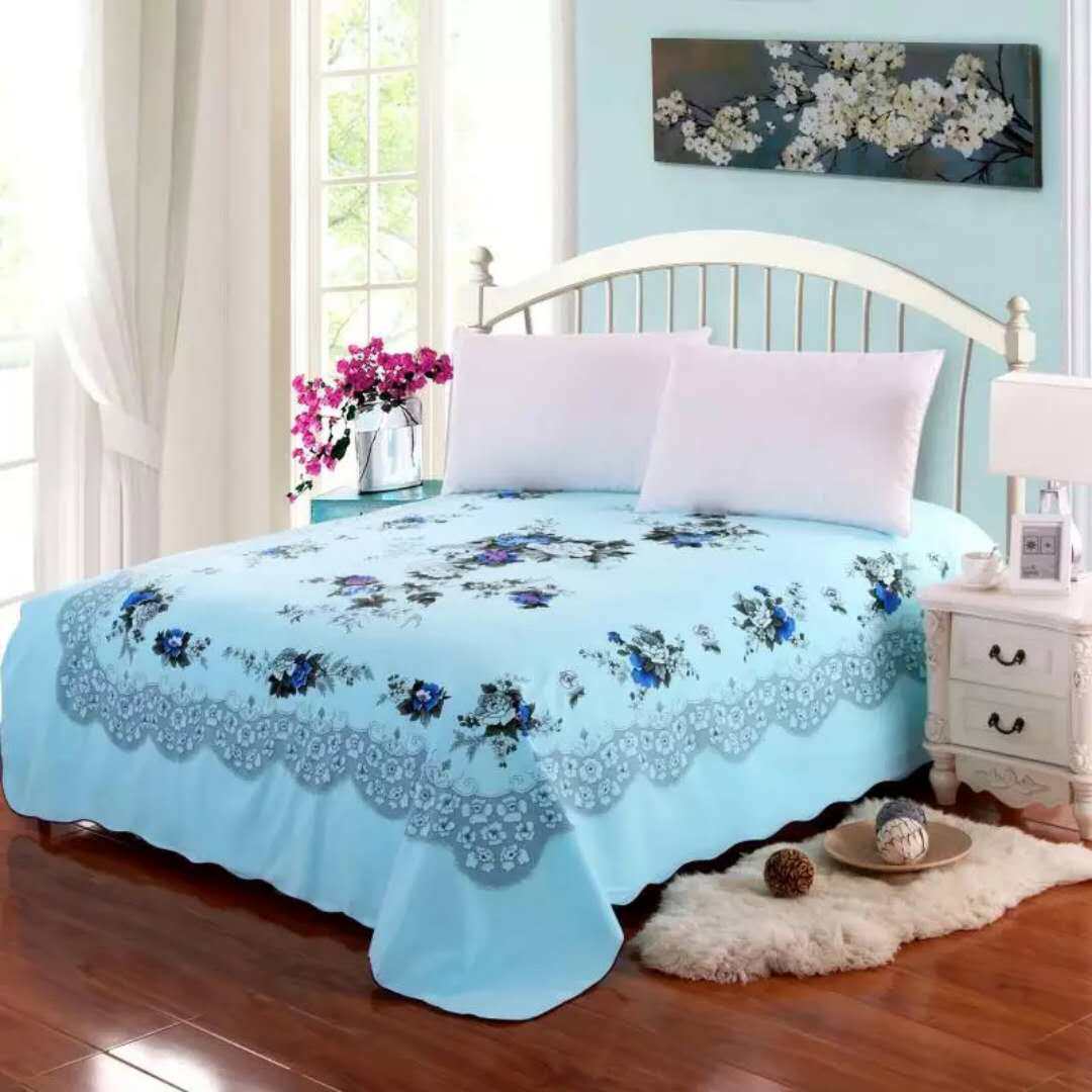 涤棉加厚磨毛斜纹植物羊绒传统中式上海老式国民床单件锁边工厂价