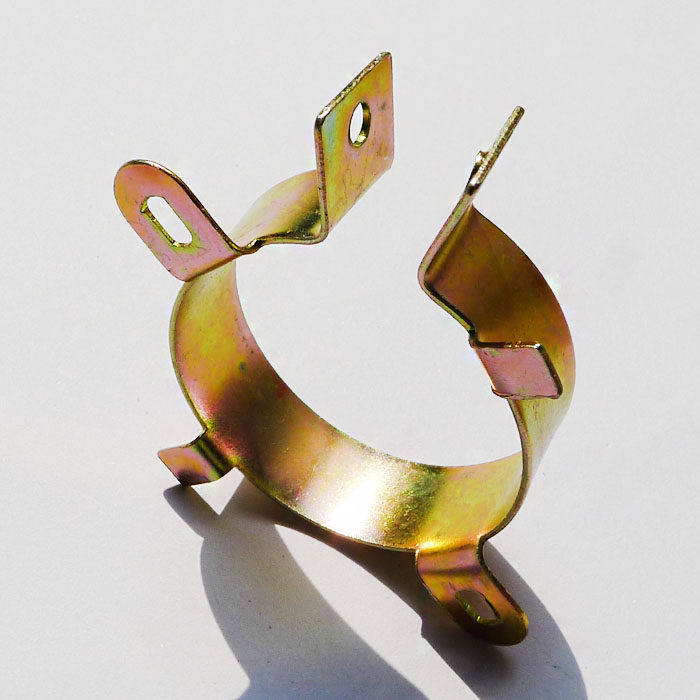 电容固定支架 卡环卡圈 两脚电容夹 Φ40mm 彩锌铁圈铁架