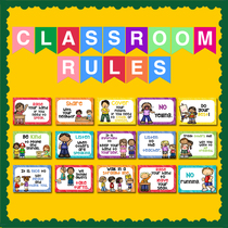 15 classroom rules classroom rules kindergarten classroom decoration English poster a4 full plastic