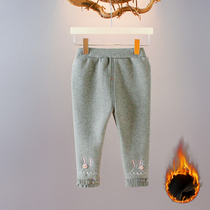 2021 new girls winter 1-2-3 years old plus velvet trousers baby Autumn Winter pants female baby leggings tide