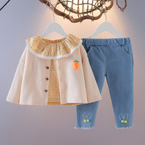 1-2-3-year-old baby spring loaded with three sets of girls Yangqi suit Spring female baby Leisure suit Spring dress New Tide 4