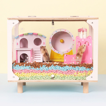 Hamster cage Acrylic Transparent Villa 60 Base Cage Gold Silk Bear Rearing Box Luding Chicken Lodge for making View Supplies