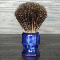 Imperial poem blue resin handle black badger hair shaving brush men old shaving soap foam brush beard brush