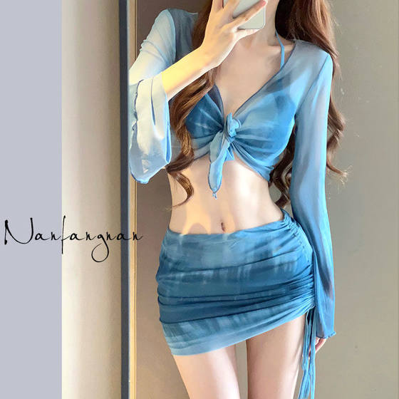 Bikini swimsuit female 2024 new seaside vacation four -piece set of conservative advanced sensing split swimsuit bubble hot springs Bikini swimsuit female 2024 new seaside vacation four -piece set of conservative advanced sensing split swimsuit bubble hot springs