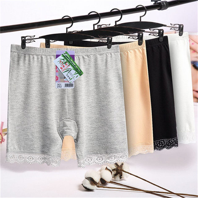 Summer women's large size thin-length medium-length 5-point leggings safety pants anti-exposure extended 5-point cotton safety pants