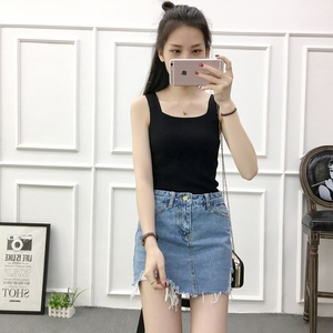 吊带背心女春夏百搭一字领韩版修身外穿紧身上衣针织打底小吊带衫