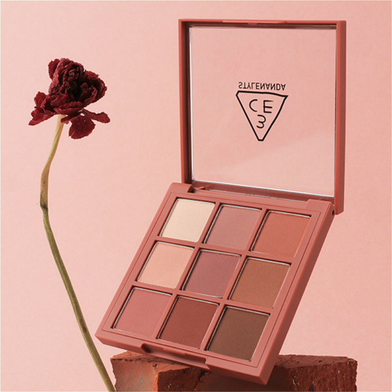 stylenanda官方 3ce 9色哑光九宫格眼影盘 干枯玫瑰 *2件