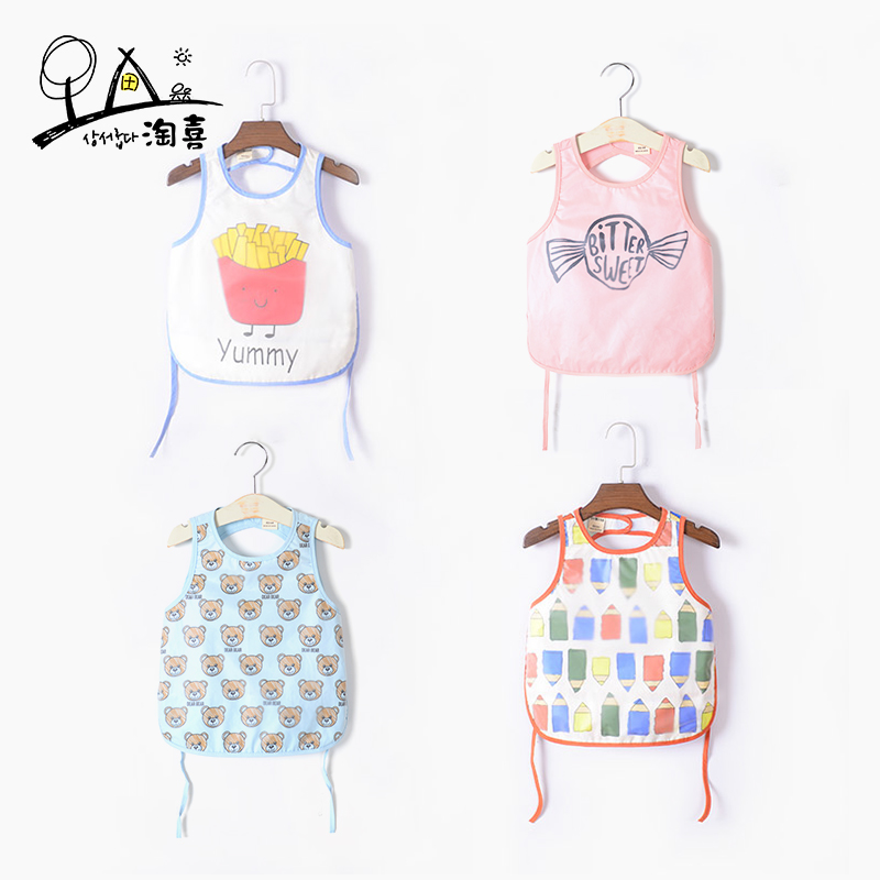 Children around summer sleeveless anti-clothes for dinner around baby meal cover baby water-proof food and peddling dress