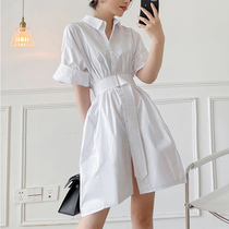 White Shirt Dress dress Summer 2022 New design Senses Small Crowdlaw High-end Temperament Fan Tea Hysteria