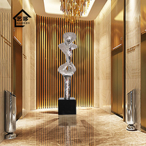 Hotel Lobby Stainless Steel Art Abstract Floor Ornaments KTV Craft Decorations Large Sculpture in Sales