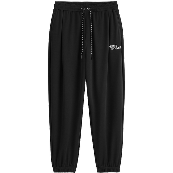 Peacebird men's clothing, black textured fabric tying pants, men's contrasting color embroidered drawstring tapered versatile casual pants, men
Peacebird men's clothing, black textured fabric tying pants, men's contrasting color embroidered drawstring tapered versatile casual pants, men
