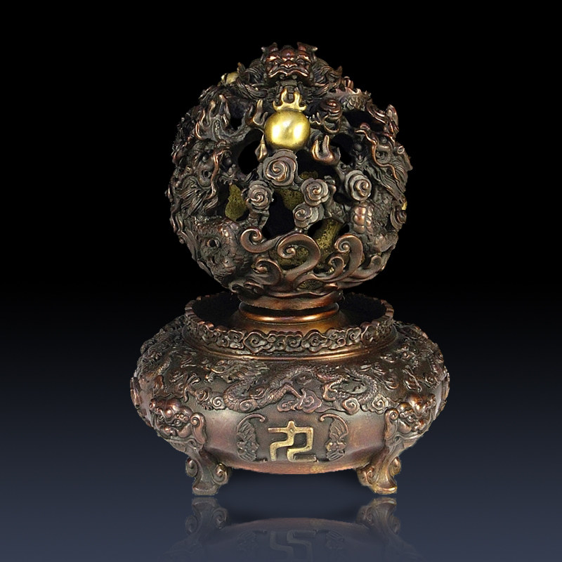 开光纯铜九转青龙乾坤鼎风水摆件家居装饰品转运法器财运官运_5折现价