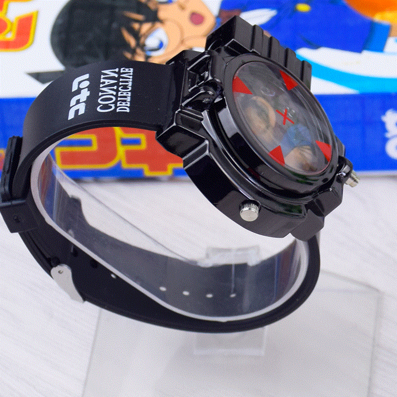 动漫名侦探柯南激光麻醉手表红外线男孩学生儿童电子表玩具礼物_不