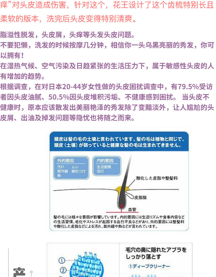 現貨日本花王 Kao頭皮護理洗發梳子按摩洗發刷祛頭屑洗發梳 露天拍賣