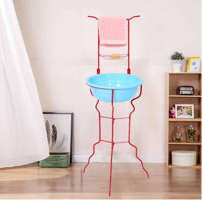 洗脸架子落地式铁艺脸盆架卫生间家用毛巾架农村老式钢筋面盆架子