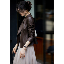 の (spot quick delivery) big scorpion with the same material Xiaojia heavy original custom color high-quality light-coated sheepskin leather jacket