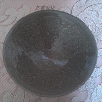 Song Yaozhou kiln green glaze carved flower baby play Bowl antique porcelain antique collection decoration old goods Jingdezhen
