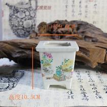 Jingdezhen antique porcelain pastel square flower bed antique collection furniture ornaments collection antique