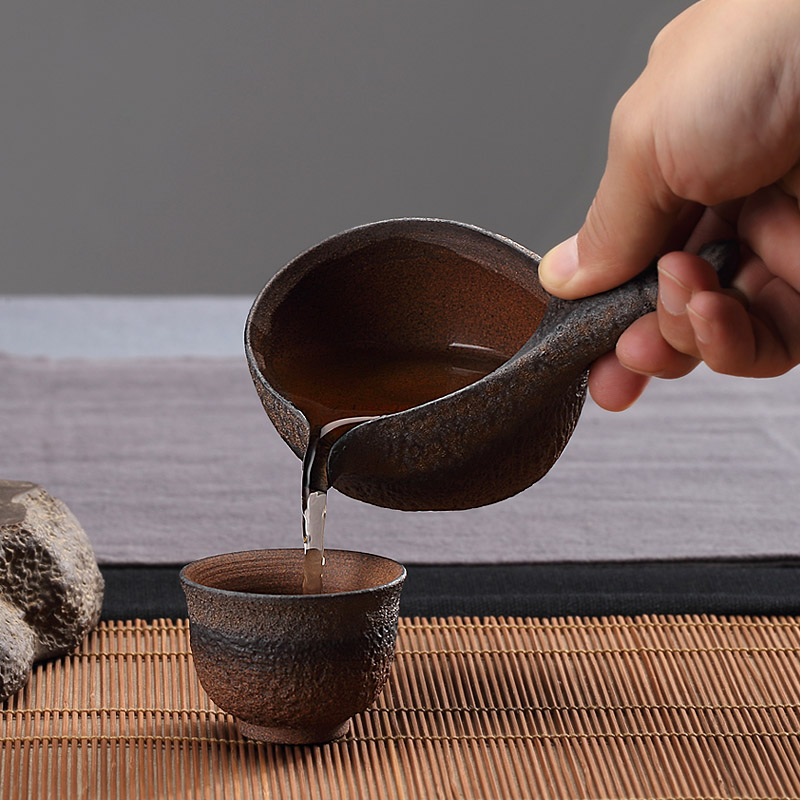 Contracted and I automatic lazy tea to implement kung fu tea set graphite coarse pottery teacup suit household ceramic teapot