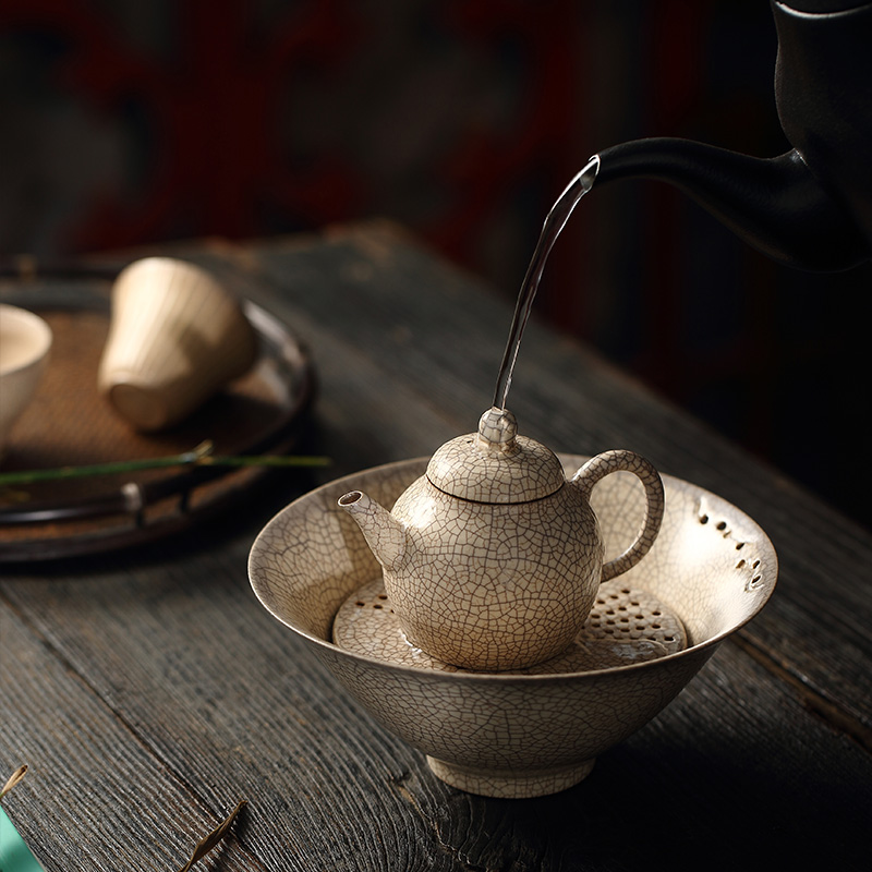 Jingdezhen TaoMingTang soda glaze household utensils manual white clay pot bearing dry mercifully water saucer pot to open the image