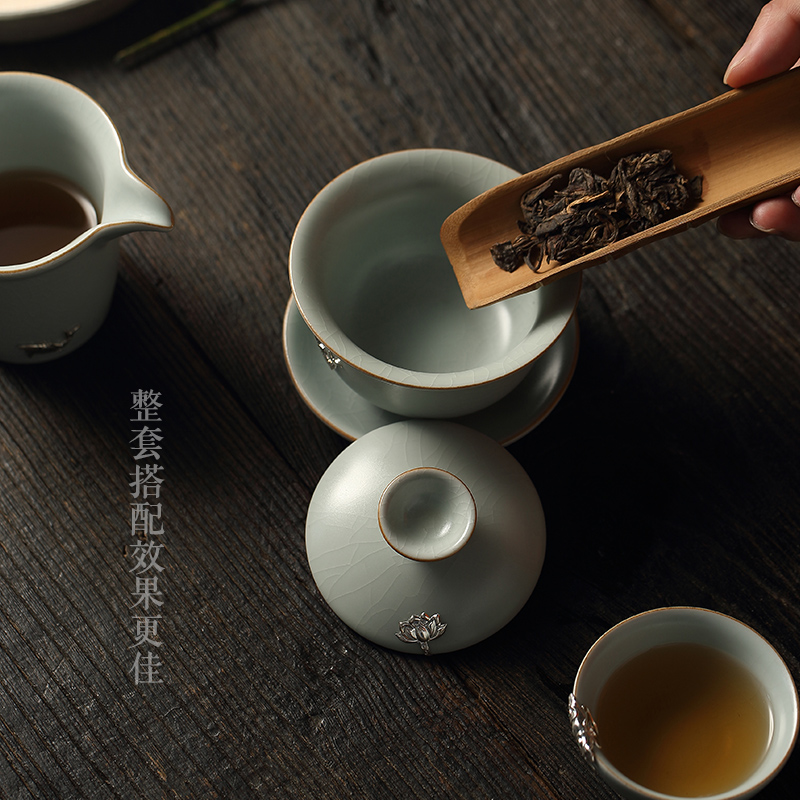 The From your up tea sets Taiwan FengZi ceramic cups household manual only three silver tureen lid