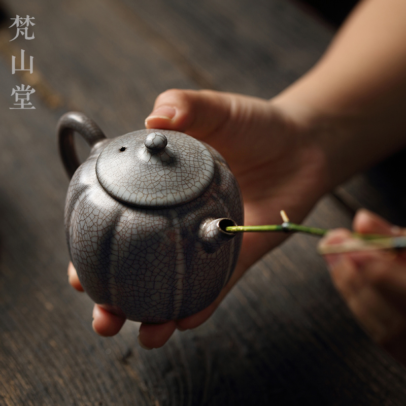 Jingdezhen to restore ancient ways the Vatican hill hall teapot tea old rock, household ceramic POTS full checking ceramic single pot can keep open