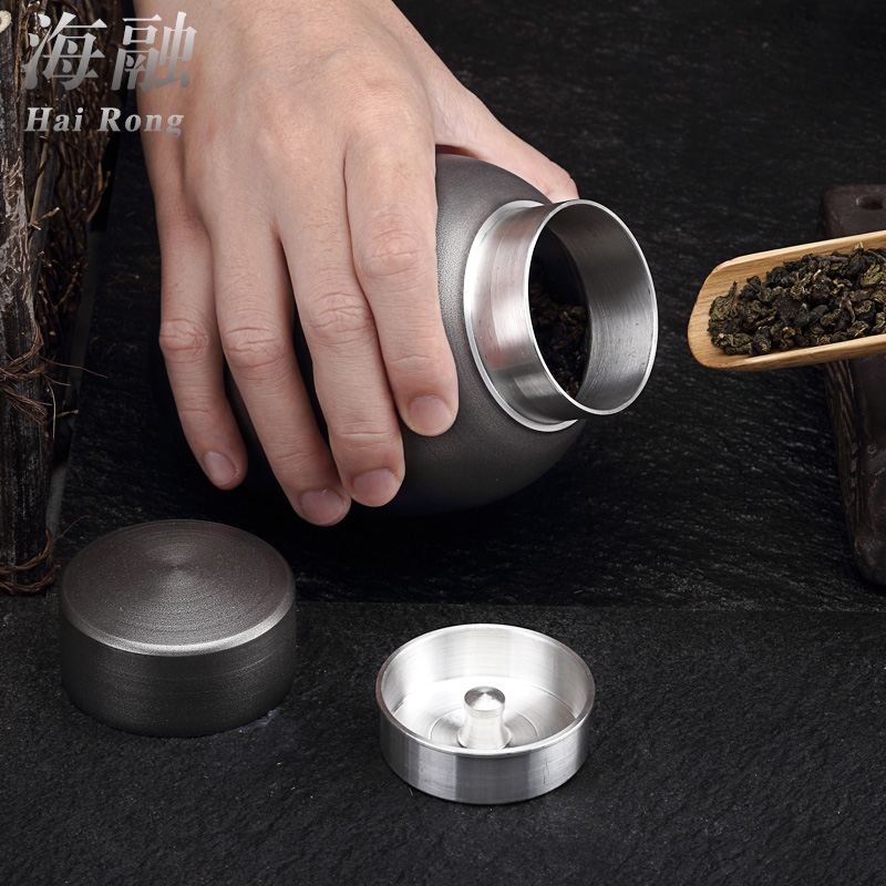 Tin Tin can caddy fixings size metal sealing as cans of mini portable travel tea set household storage tank receives