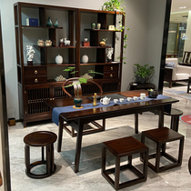 New Chinese style solid wood tea table ebony tea table Zen balcony coffee table simple design tea cabinet tea house club furniture