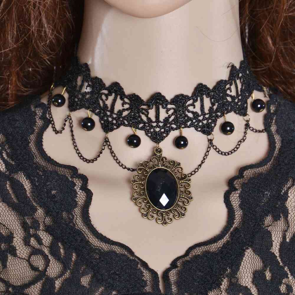 性感黑色蕾丝项圈女遮手术疤痕项链宽大颈带时