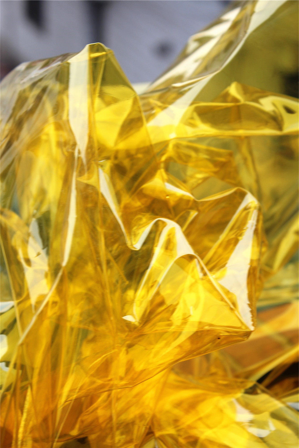 明黄液体膜tpu设计师面料 幻彩镭射七彩荧光服装包袋防水布料创意