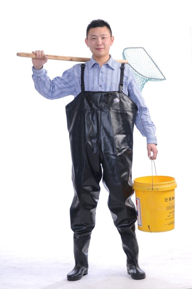 打渔郎正品加厚下水裤防水鱼裤钓鱼服叉裤涉水捕鱼钓鱼裤连体雨鞋