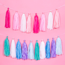 Paper tassel balloon color tassel ribbon Holiday decoration curtain Birthday wedding party flower arrangement accessories