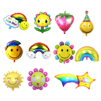 Rainbow smiley face sun smiley face cartoon aluminum film balloon party birthday wedding decoration sun flower balloon