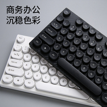 Purple Optoelectronics wired keyboard punk retro round key cap office home laptop desktop computer USB Universal