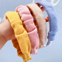 Autumn and winter new knitted wool hair hoop adorable girls series candy color head hoop all match simple outdoor hair press accessories