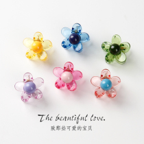 Hyun Yafeng hairclip girl heart Korean headdress simple candy Net red flower hairclip transparent small grab clip hair accessory