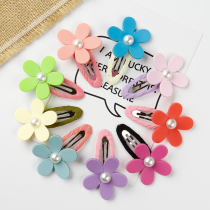 Korean hairclip edge clip girl heart headdress Hyuna flower bbclip children hairclip banger clip does not hurt hair accessories clip