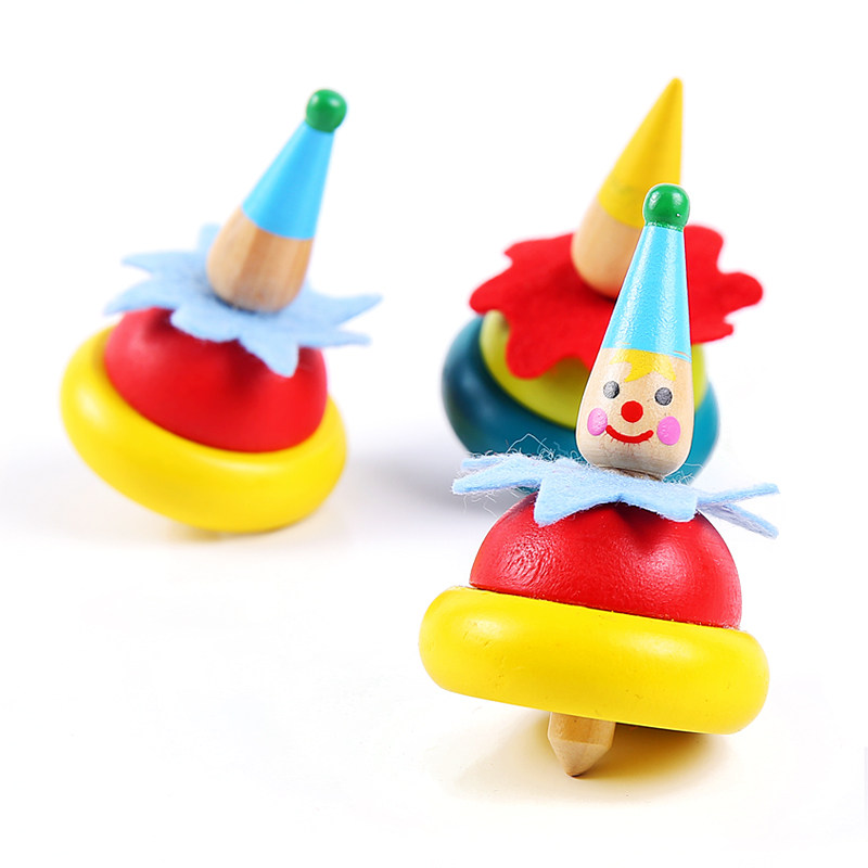 小丑陀螺儿童怀旧玩具陀螺仪传统木质旋转益智亲子早教3-5-6岁