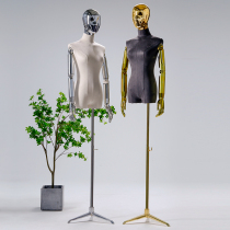 Korean version of high-end clothing store model props female suede half-body model shelf full body display stand