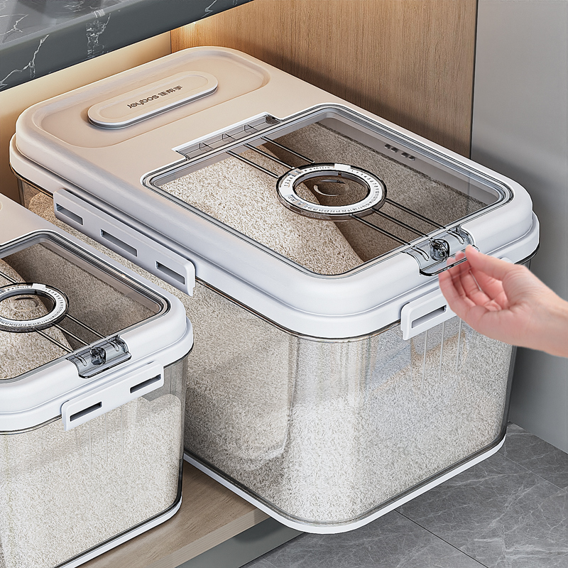 Canon hand fitted rice pail domestic anti-insect damp seal rice cylinder rice containing box rice box flour face barrel storage tank-Taobao