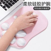 Cute Cat Paw Mouse Pad Wrist Pads Home Office Silicone Mat for boys and girls Personality Notebook Desktop desktop cushions Mouse hand Tots Anti-slip hand cushion Bowl Toincrease Thickening